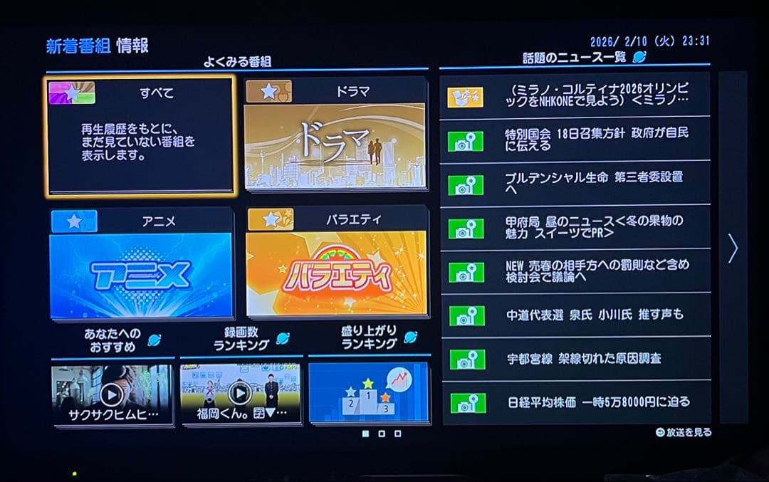 中古Panasonic DMR-BRX2000 ブルーレイレコーダー●48