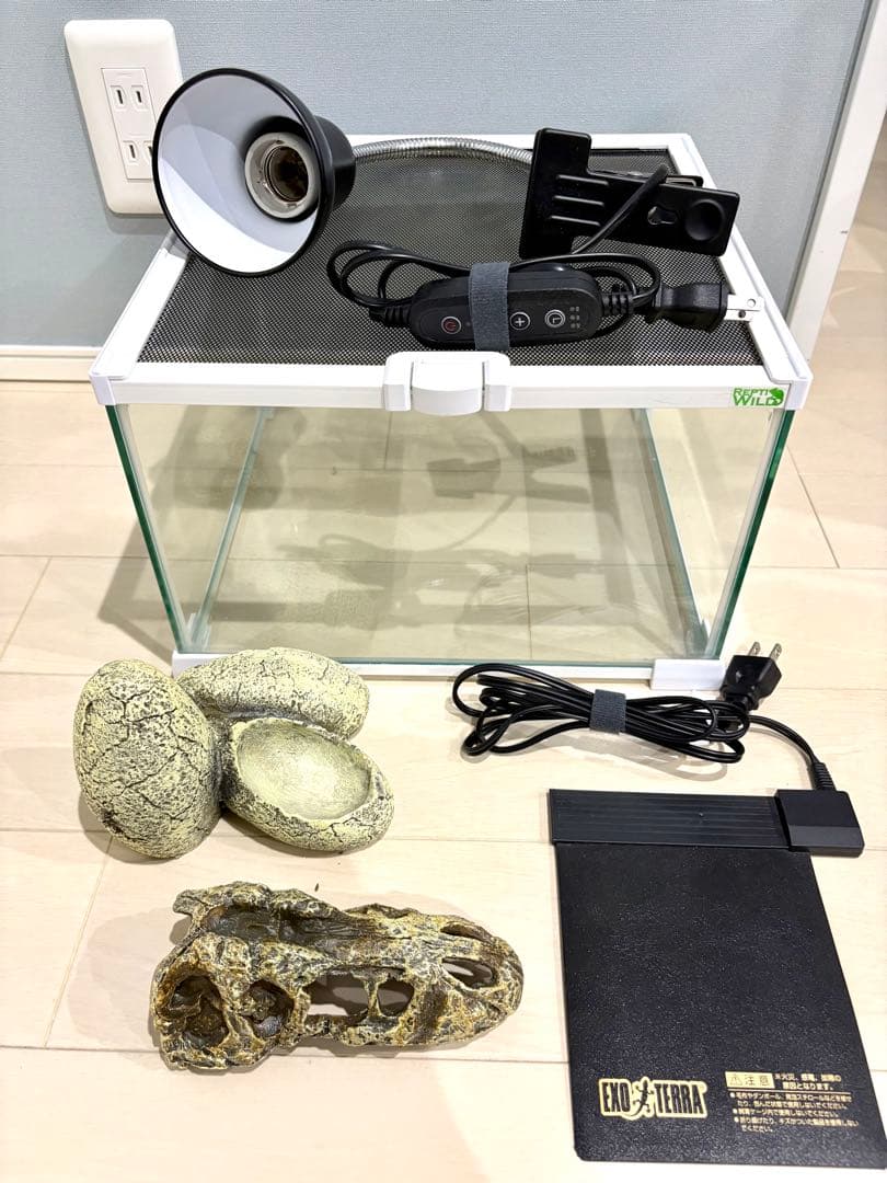 サンコー グラスゾーン 爬虫類 ケージ ヒーター サーモライト セット