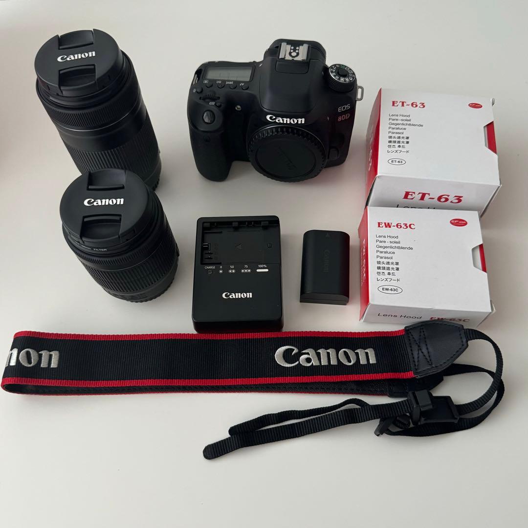Canon EOS 80D ダブルズームキット 超美品 レンズ2本 キャノン