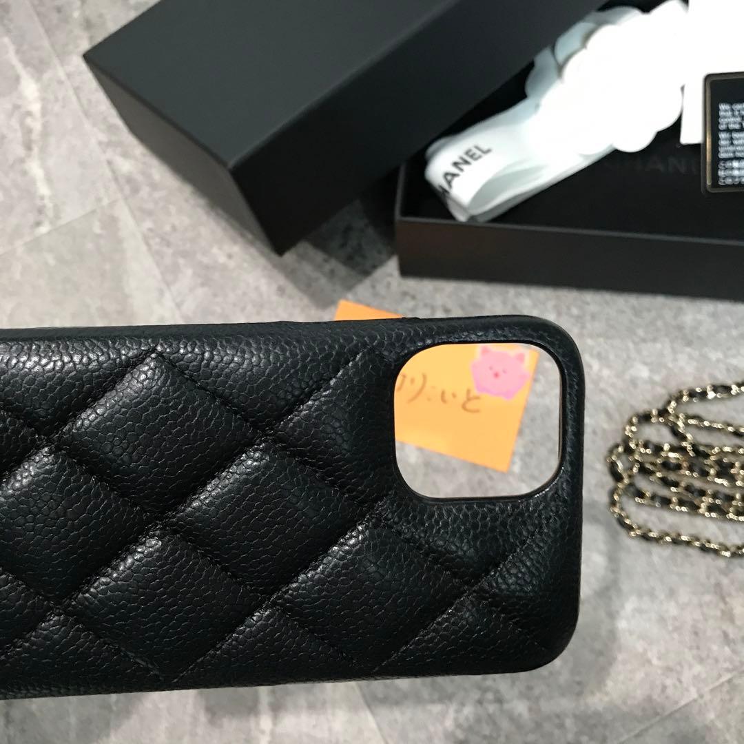 シャネル iPhone 12 ケース ブラック 確実正規品