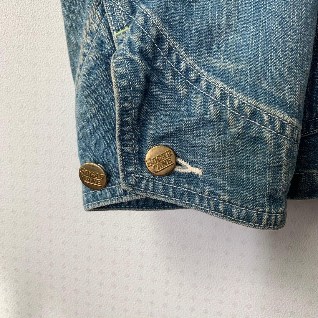 シュガーケーン 11ozデニムワークコート カバーオール ユーズドウォッシュ