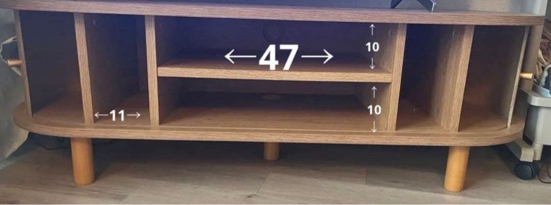 11/30まで最終値下げ！ 蛇腹 オーバル ウッドテレビボード