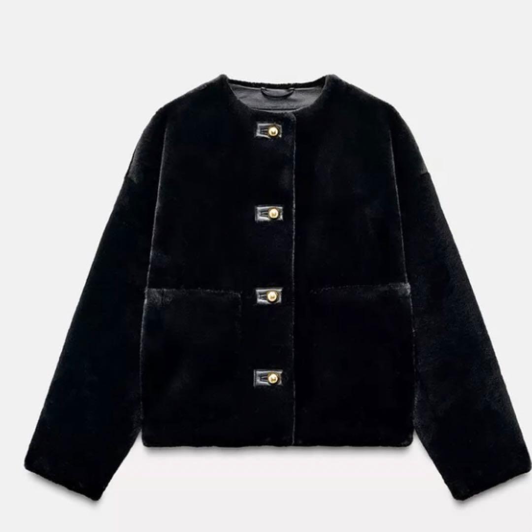 【ZARA美品L】フェイクファージャケット　値下げ不可