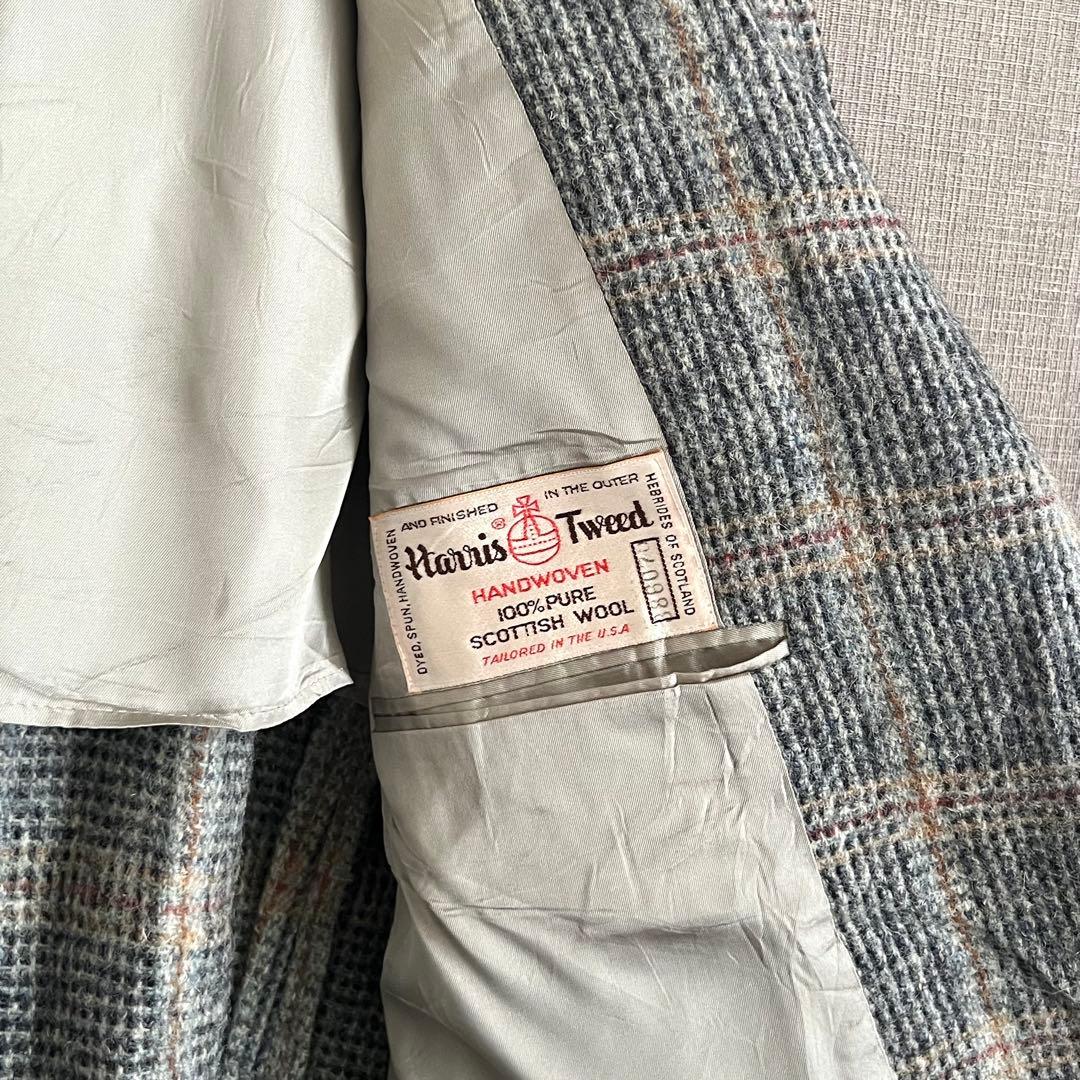 Harris Tweed テーラードジャケット グレー チェック USA製