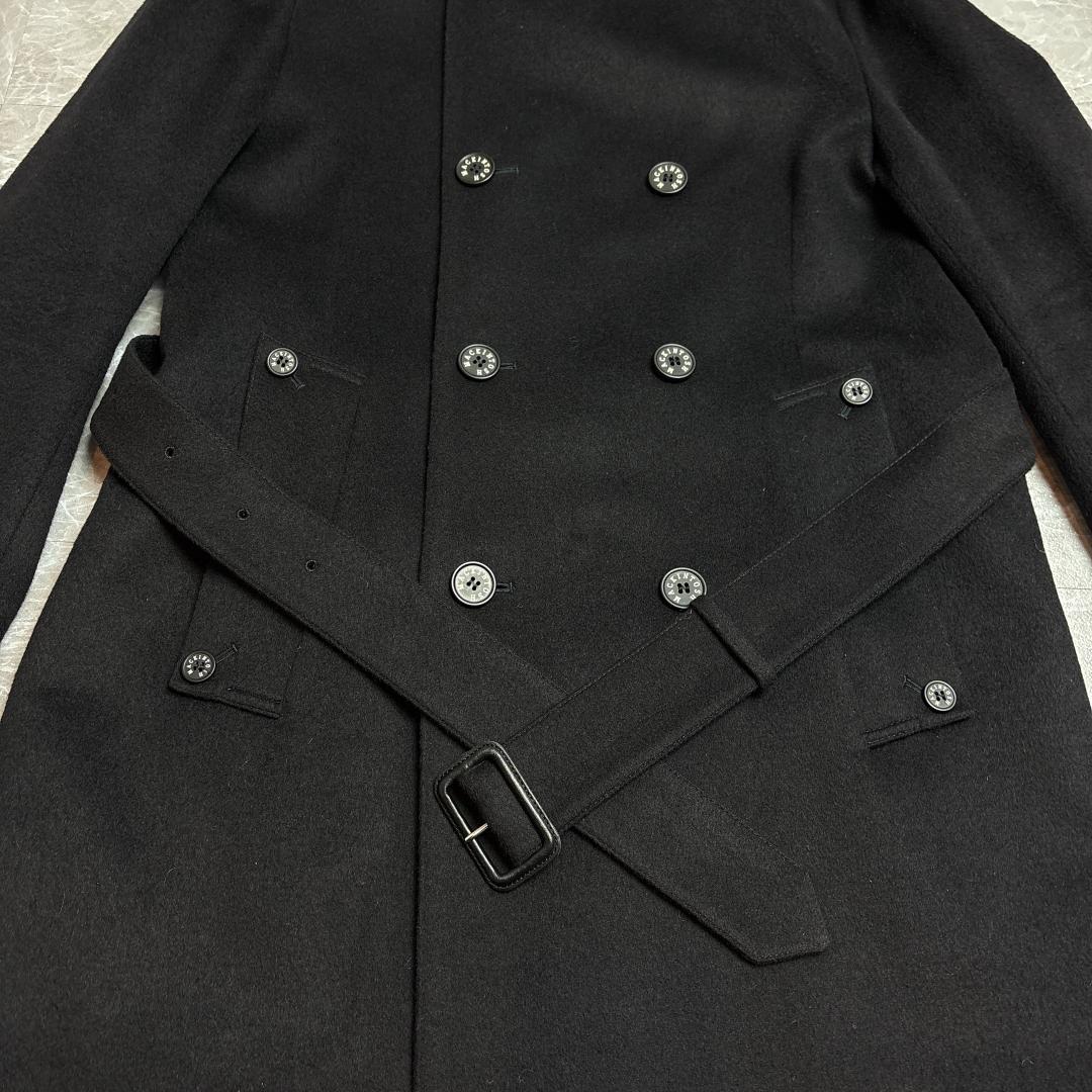 美品 スコットランド製 マッキントッシュ ダブル ウールコート 38 ネイビー