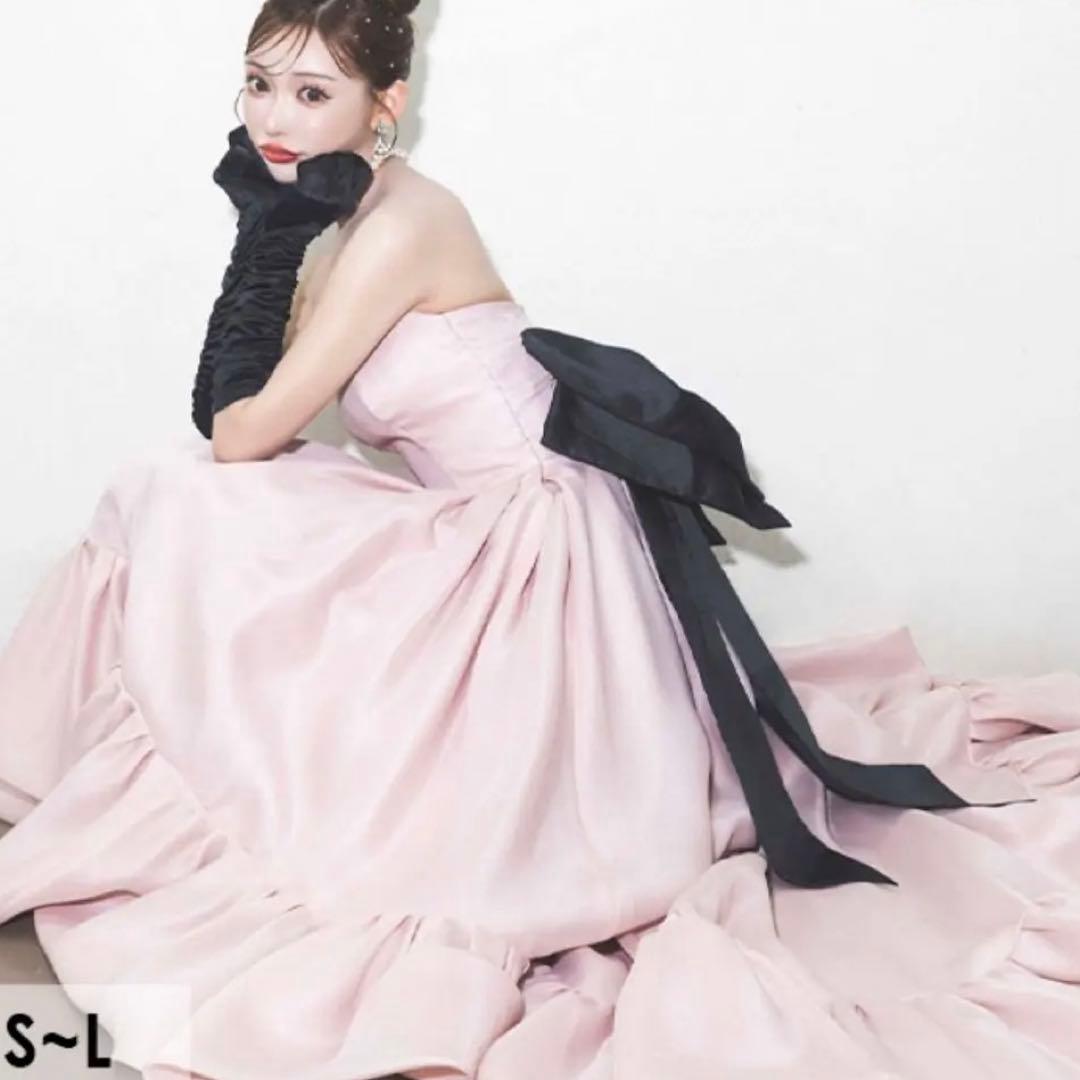 バースデー バックリボン ベア ゴージャス フリルテール Aラインロングドレス