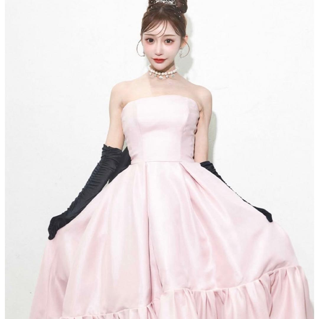 バースデー バックリボン ベア ゴージャス フリルテール Aラインロングドレス