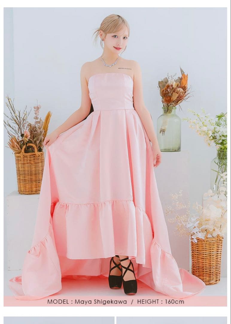 バースデー バックリボン ベア ゴージャス フリルテール Aラインロングドレス