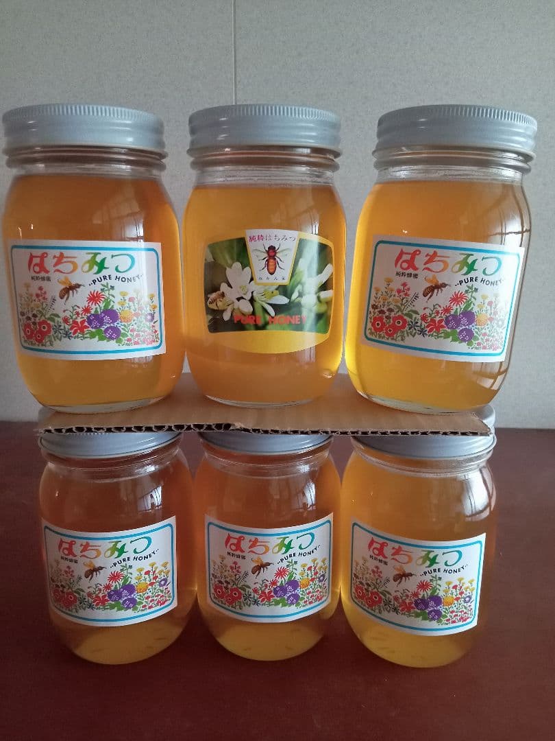 国産百花蜂蜜600g×5とみかん蜂蜜600g