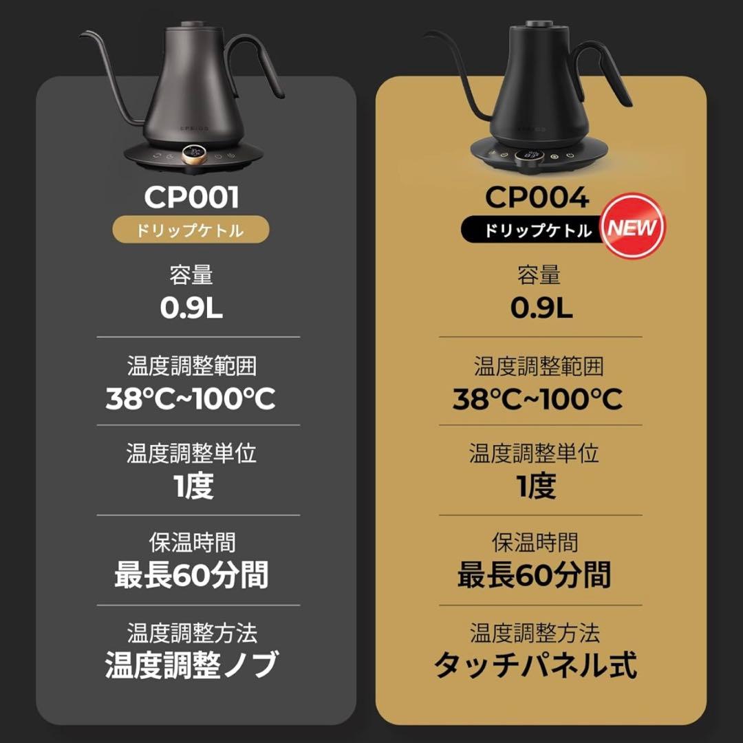 Epeios（エペイオス）電気ケトル 0.9L｜1℃単位で温度調整