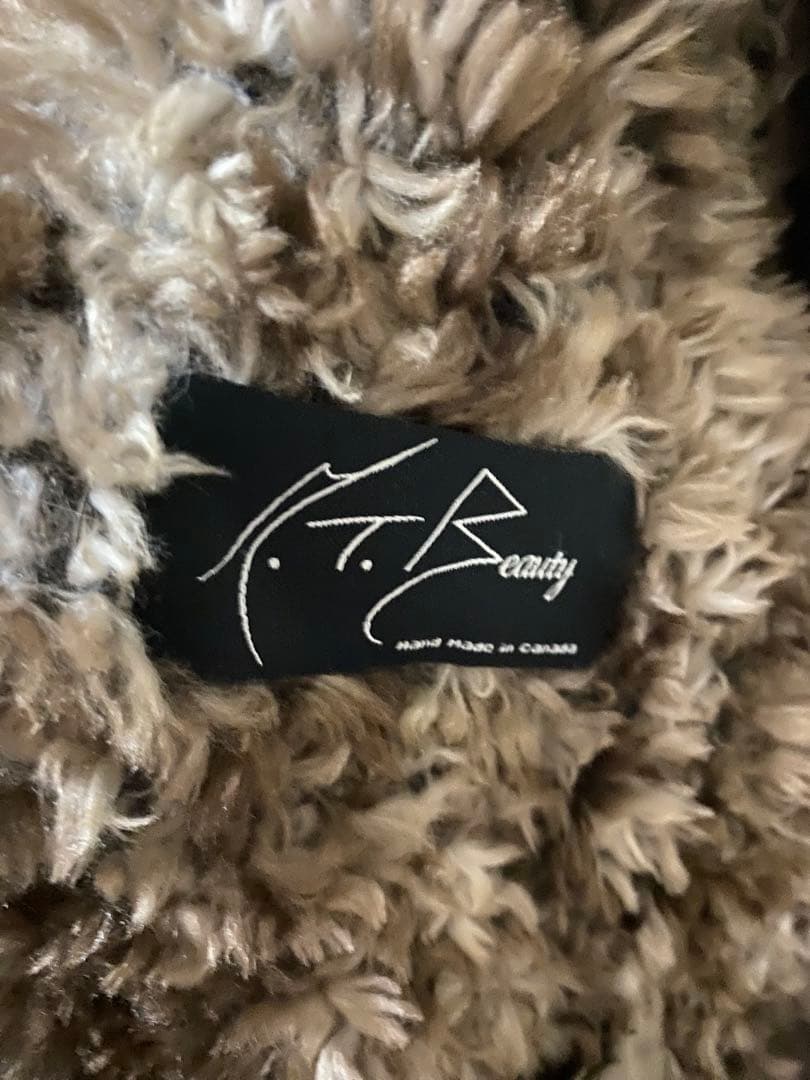 高級毛皮　ビーバーヤーン　ミドル丈　ワンピースコート　軽量　リアルファー　コート