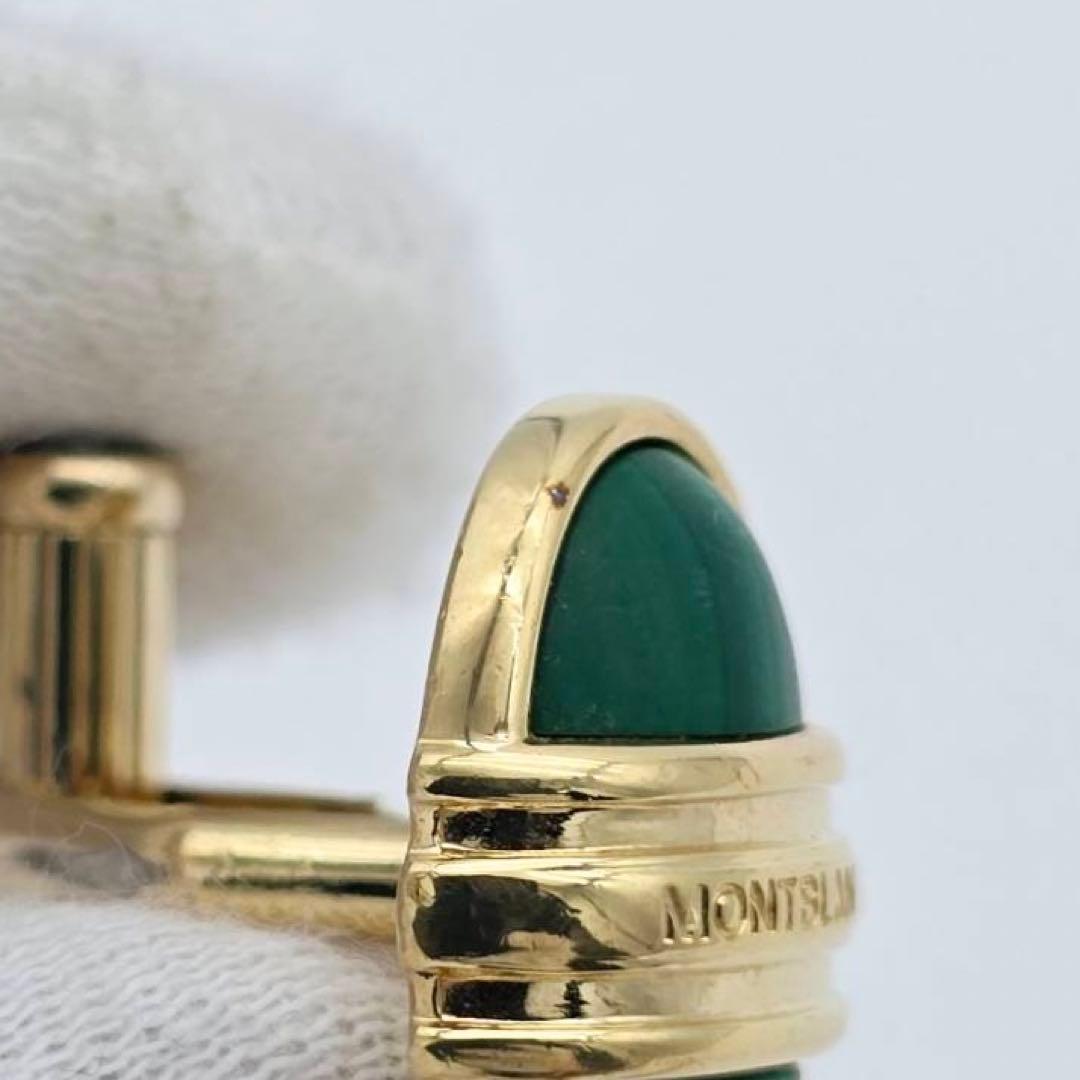 ★MONTBLANC★ カフリンクス オーバル ロゴ グリーン ゴールド