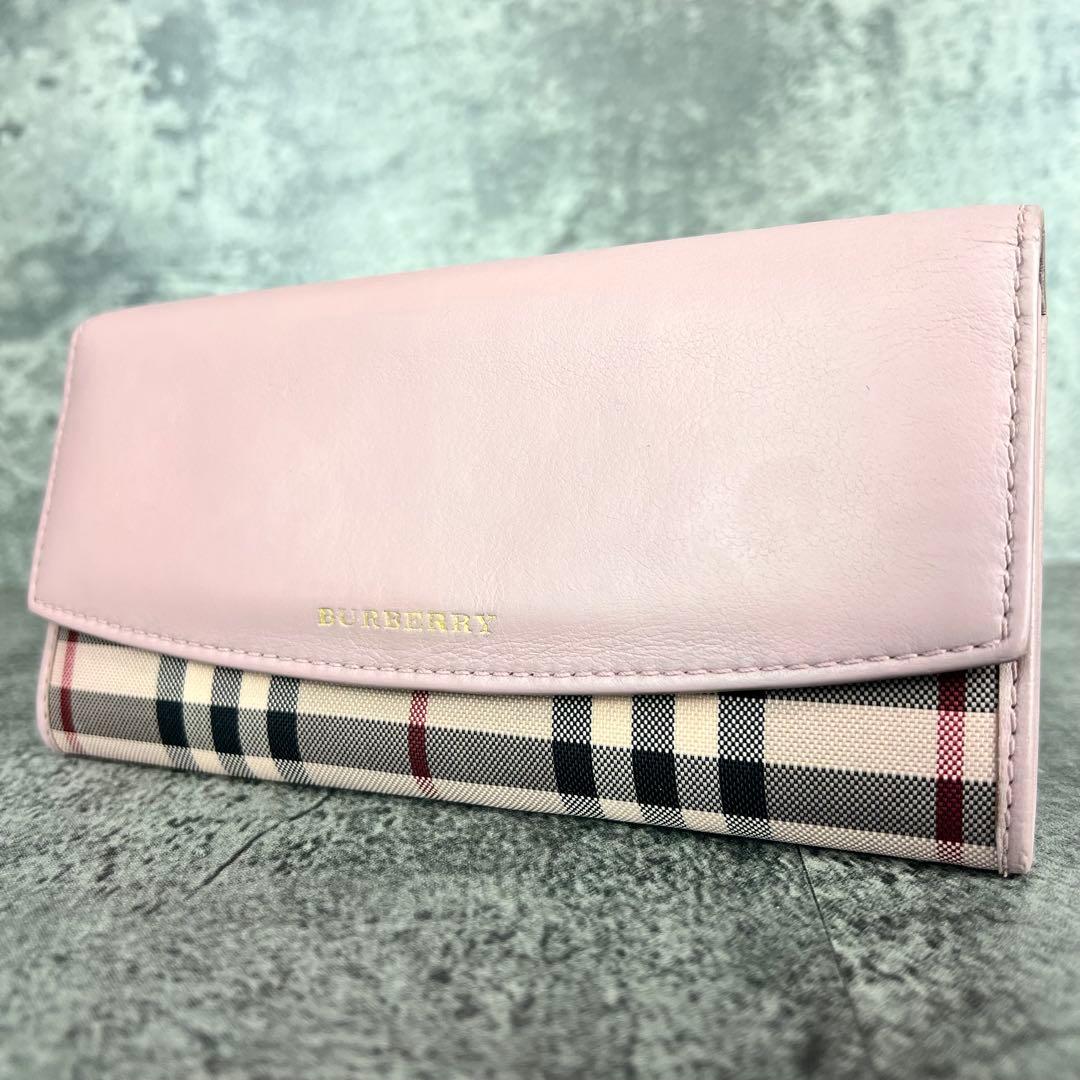 BURBERRY ノバチェック レザー×キャンバス 長財布