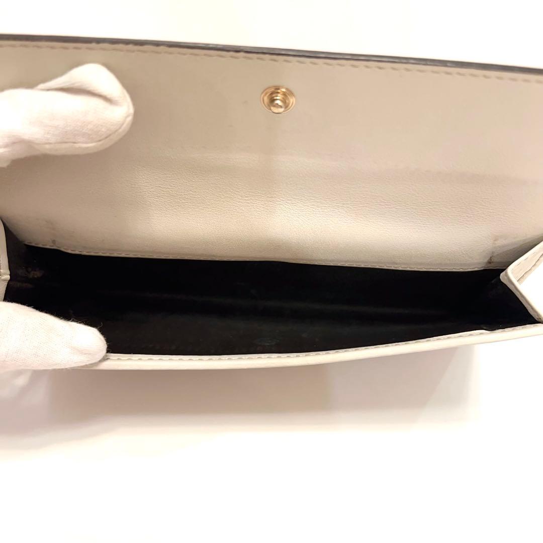 グッチ 長財布 GGキャンバス GG柄 ジャガード ハート ゴールド金具 白色