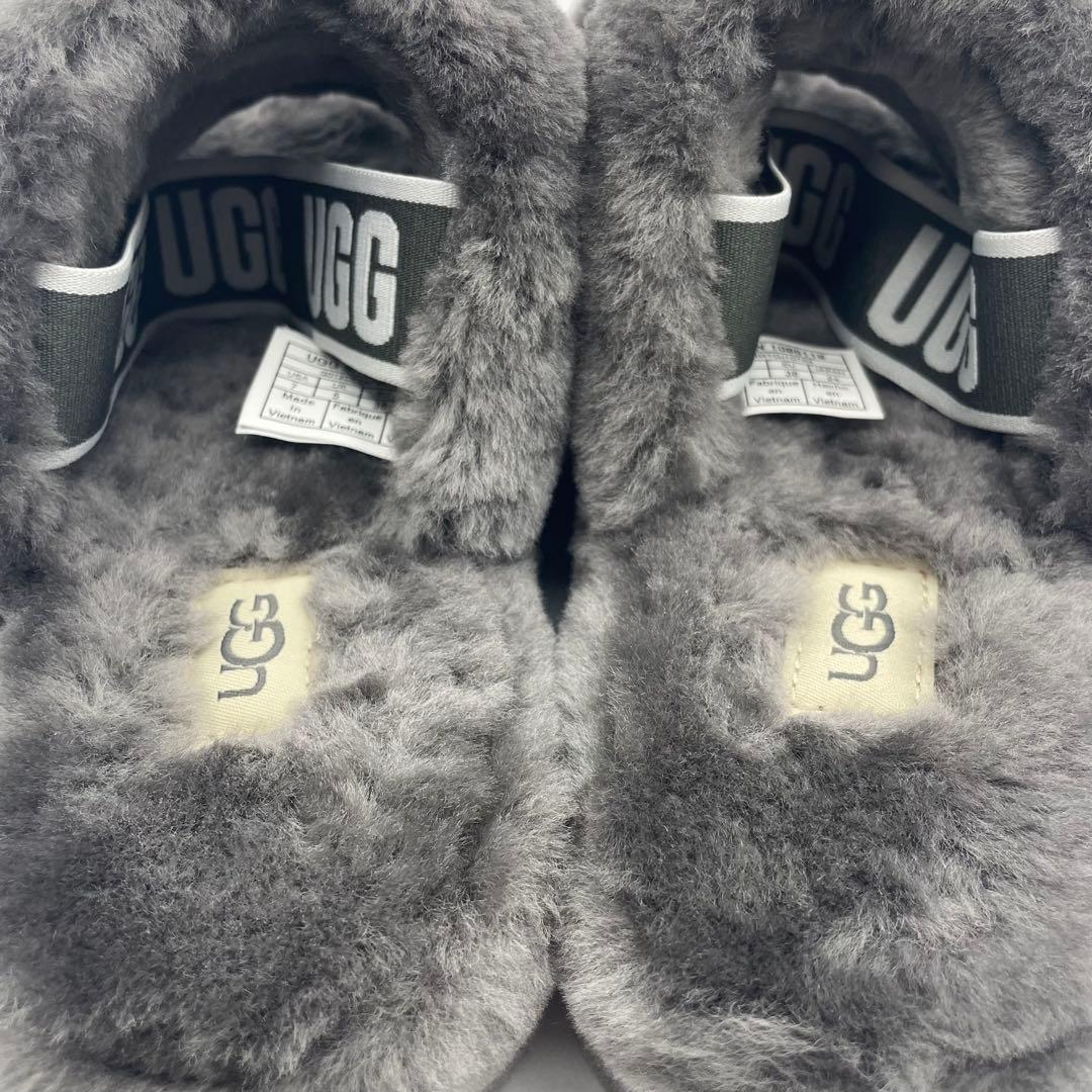 未使用級　アグ　FLUFF YEAH BLING ムートン　サンダル　グレー