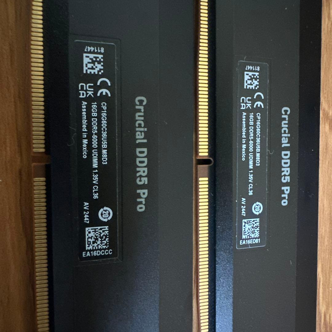 メモリー Crucial DDR5 Pro 32GB (2x16GB) 6000MHz