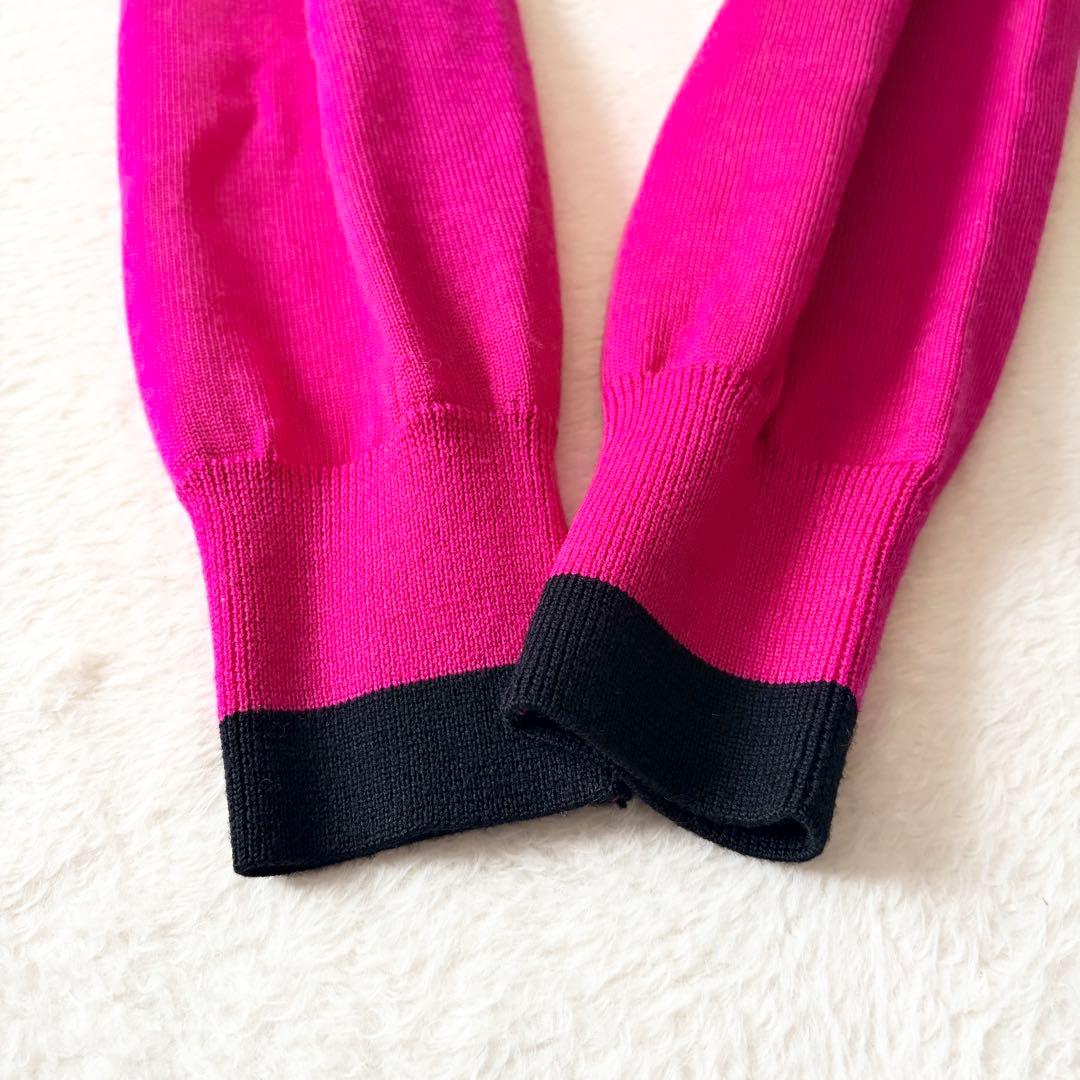 6270 希少✨ イヴサンローラン ニットカーディガン M ピンク 金ボタン