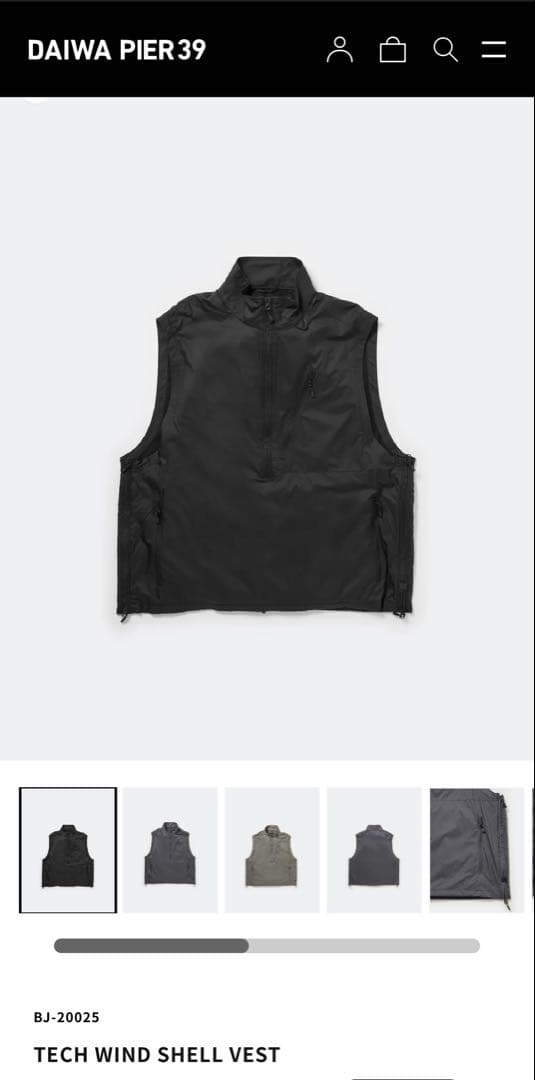 DAIWA PIER39 TECH WIND SHELL VEST ブラック