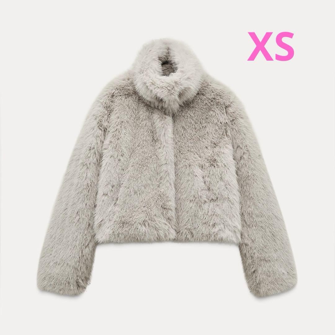 ZARA フェイクファーショートコート 1255/768 XS