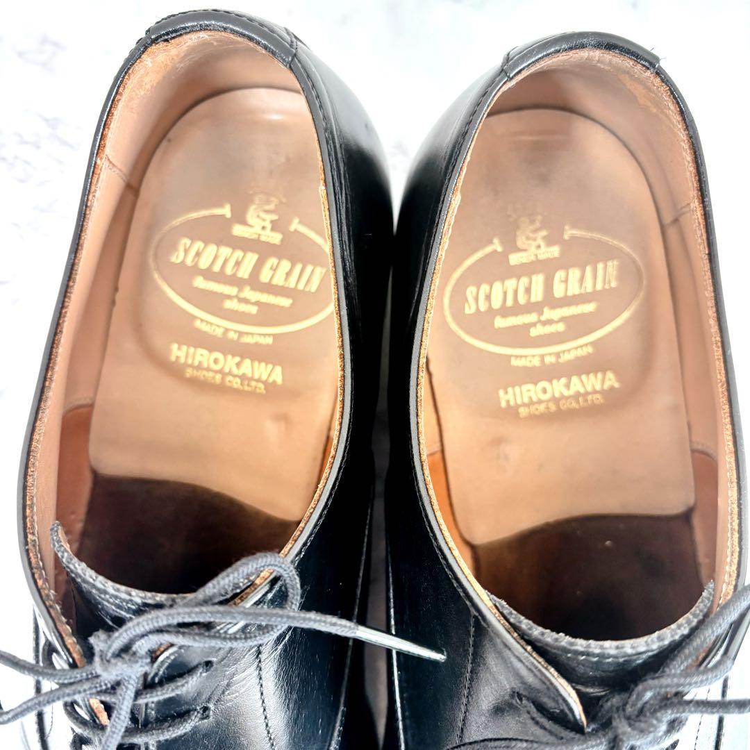 【極美品】スコッチグレイン ストレートチップ 黒 25.5 本革 日本製