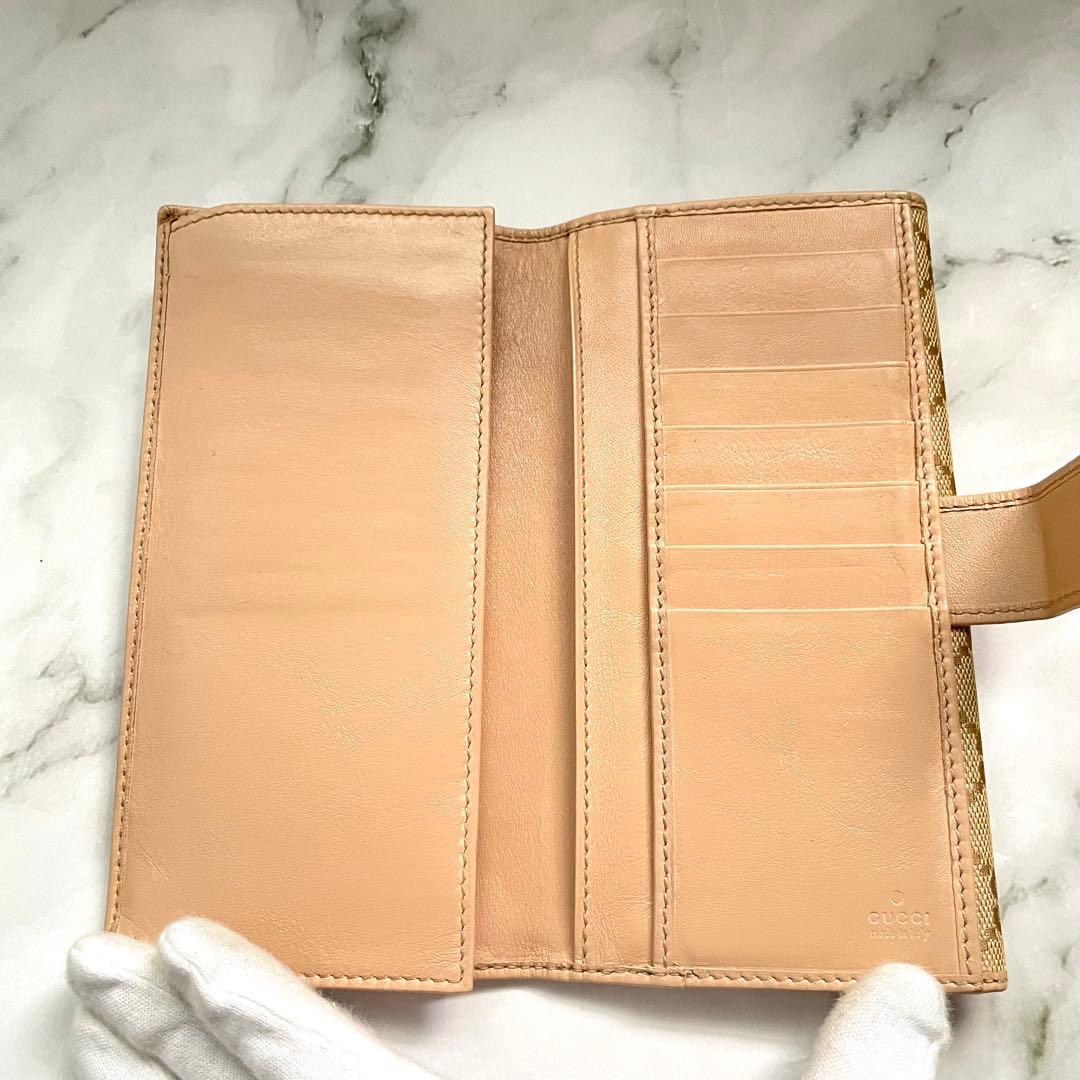 GUCCI グッチ 長財布 GGキャンバス ロゴプレート 0116-②