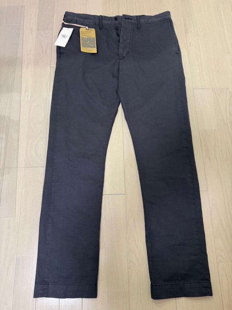 RRLブラック ガーメントダイ オファサーズ トラウザー 墨黒 33/32 新品