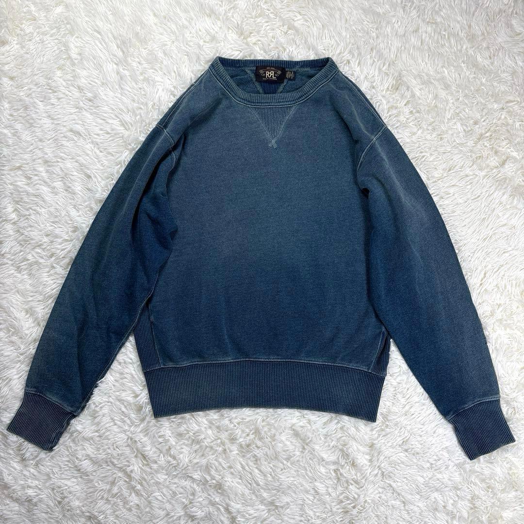 ✨希少・美品✨ダブルアールエル　スウェット　リバースウィーブ　インディゴ染　両Ｖ