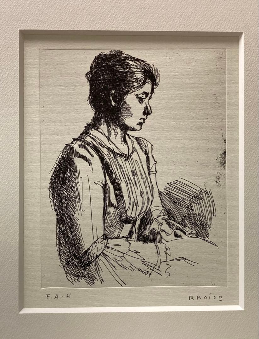 小磯良平『 若い女 』1978制作 /エッチング/ サイン・ed入り/高級額装