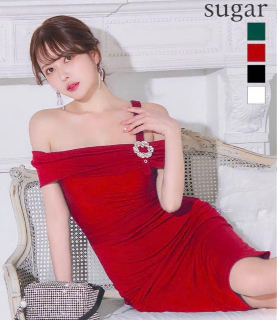 sugar オフショルダー レッドドレス　ヴェート