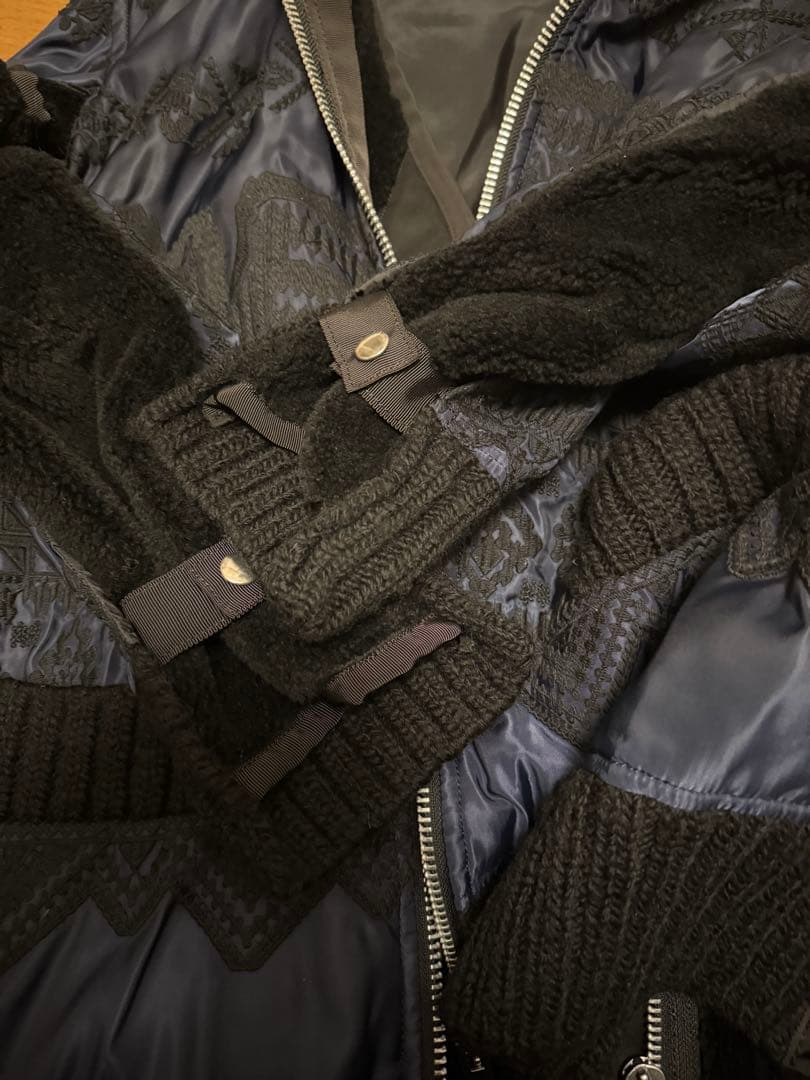 Sacai サカイ　✰美品✰ コレクション✰刺繍　ボア　コート　MA-1 ニット
