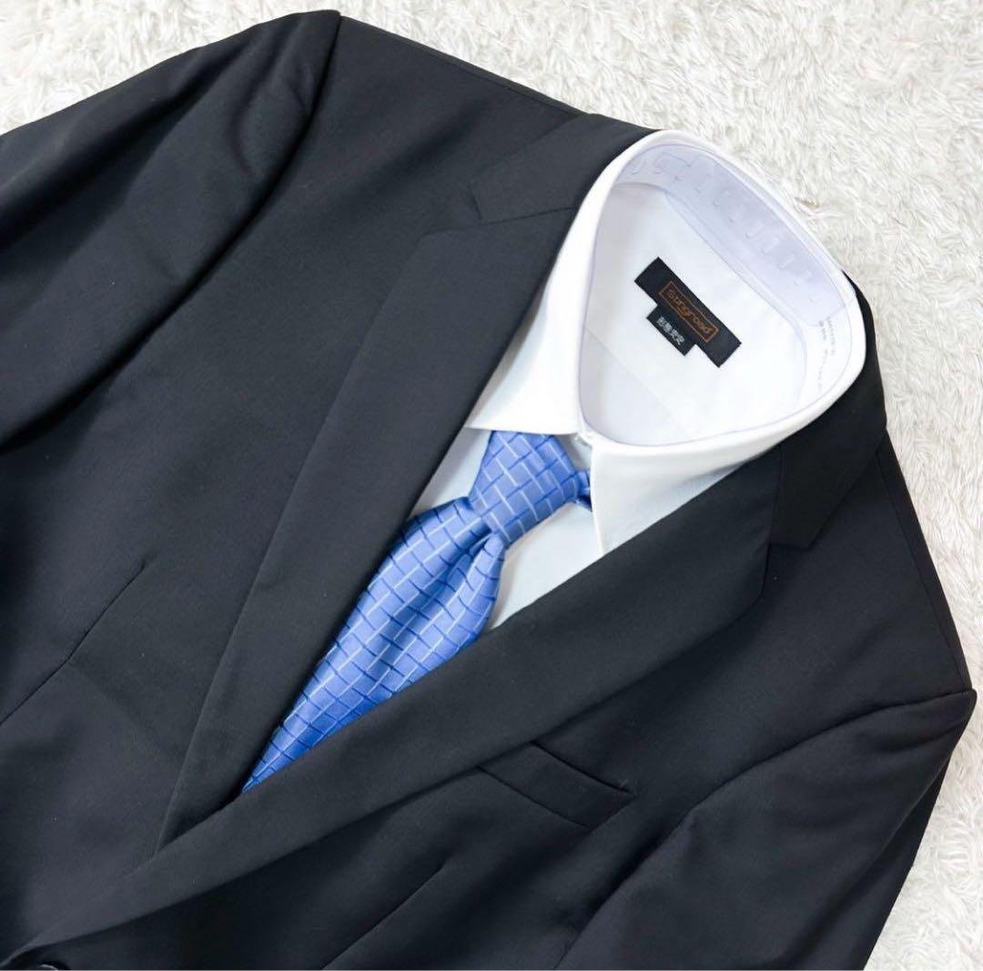 現行 美品 HUGOBOSS ヒューゴボス スーツ セットアップ 赤タグ 黒