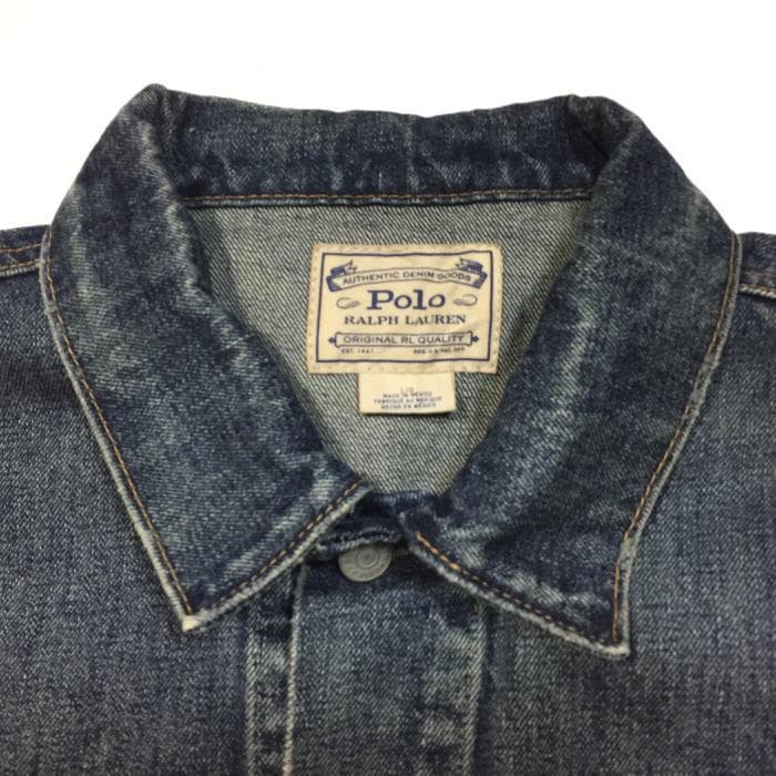 美品 希少 Ｌ ポロラルフローレン フェイデッド デニム トラッカー ジャケット