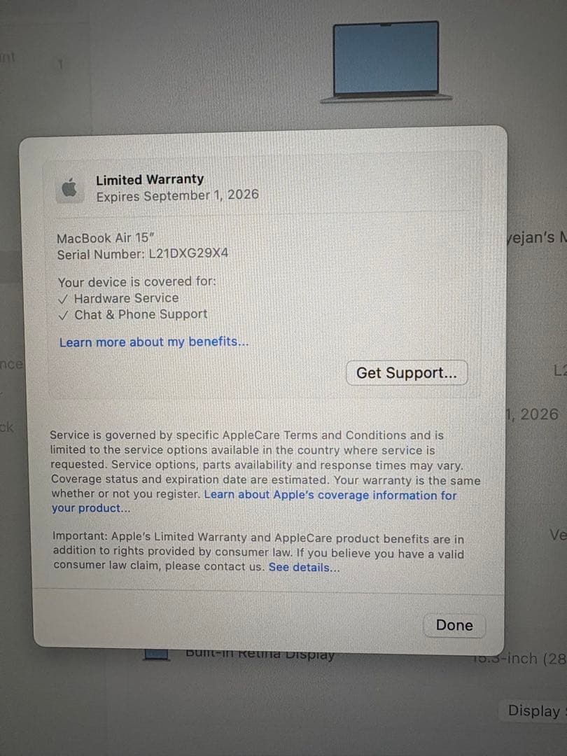 MacBook Air15インチ スペースグレー