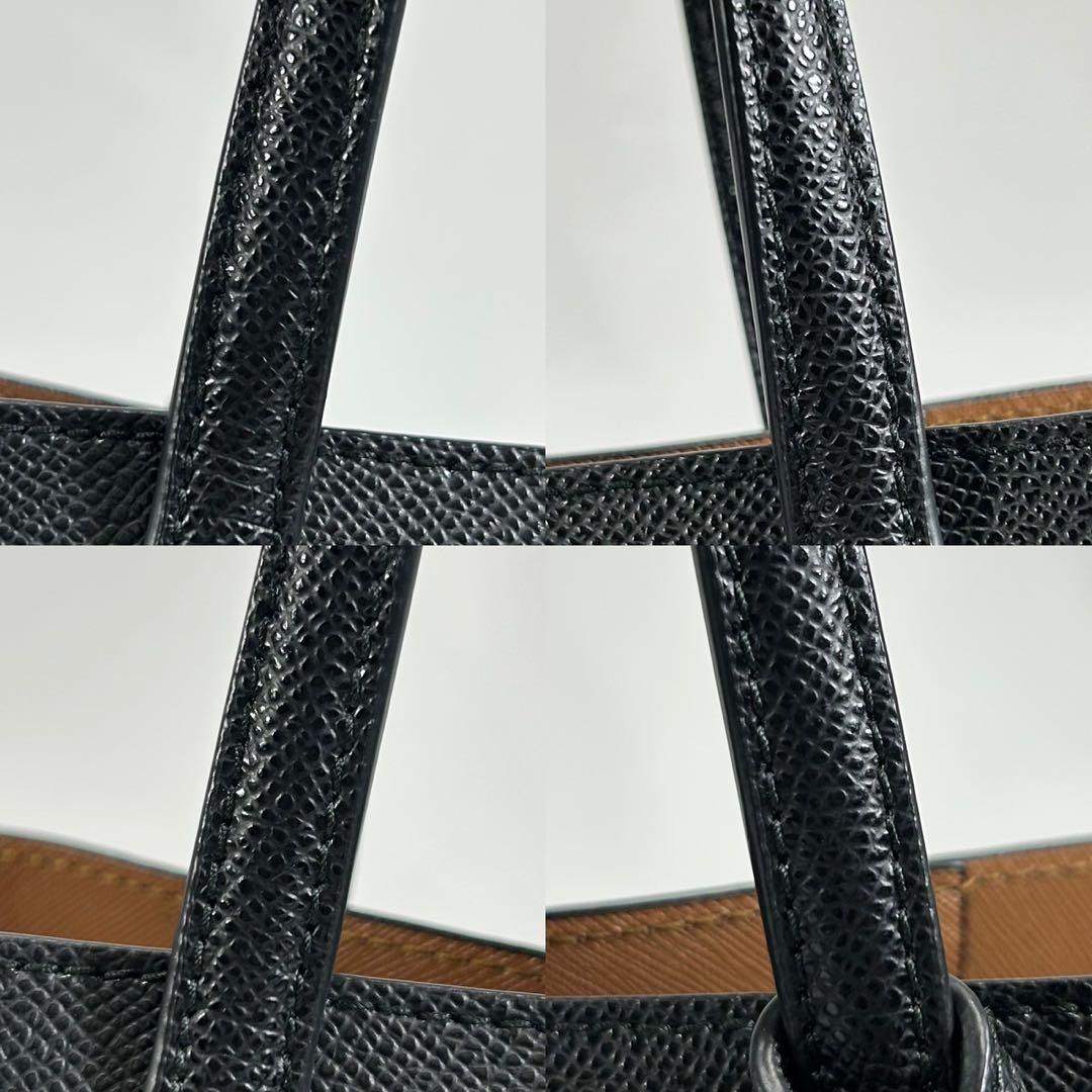 【未使用級/保存袋付】フルラ ヴィットリア トートバッグ レザー チャーム 黒