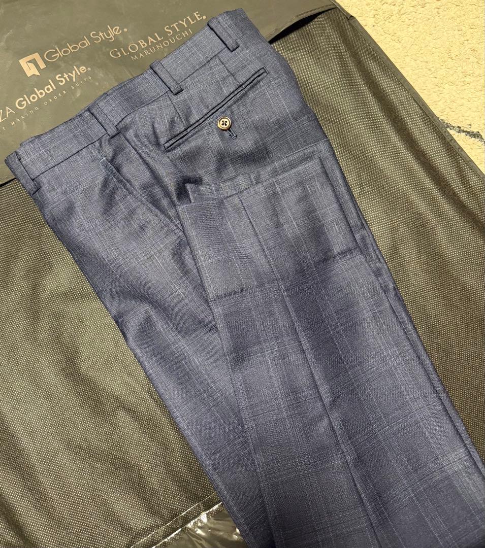 グローバルスタイル　REDA SilkyEffect ネイビーチェック スーツ