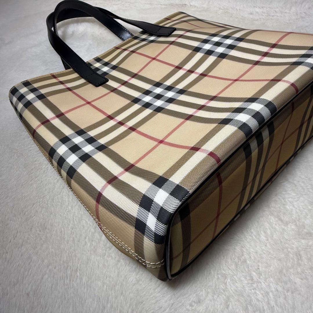 極美品　バーバリーロンドン　トートバッグ　ハンドバッグ　ノバチェック　PVC