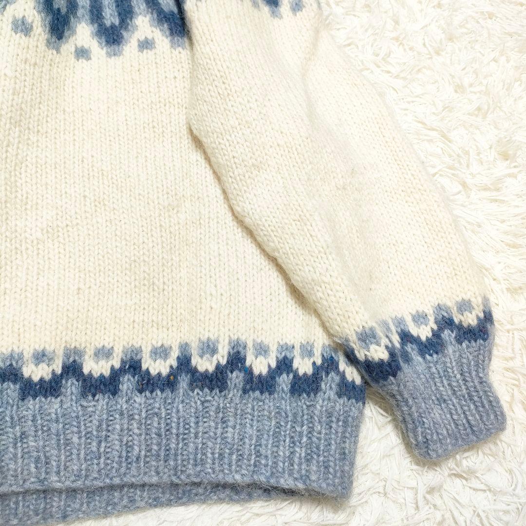 シェットランド　セーター　ノルディック柄　肉厚ピュアウール100%　XL〜XXL