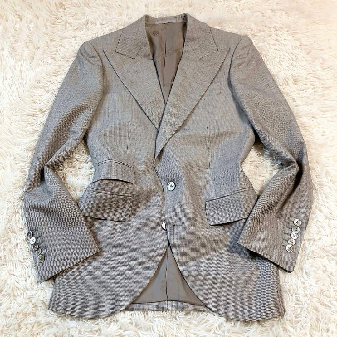 【裏地ロゴ・160's】Loro Piana　スーツ　千鳥柄　正規緑タグ　L貝釦