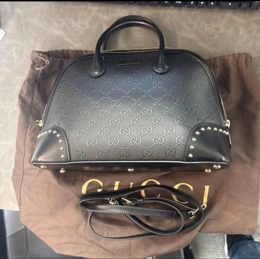 GUCCI グッチ ハンドバッグ レザー 黒