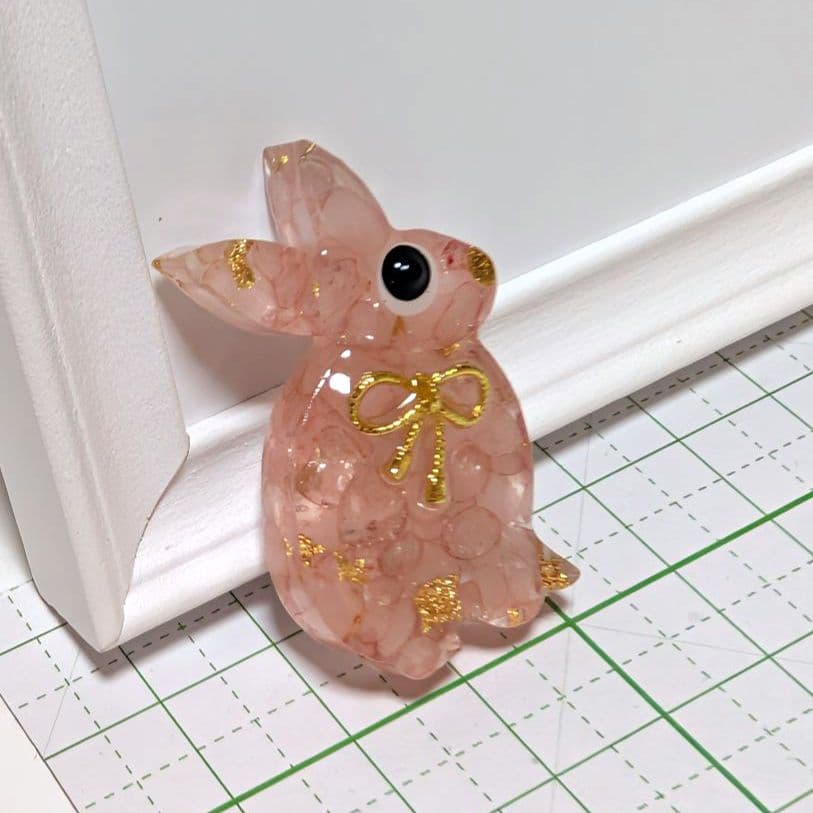 ひまうい様　9.4 ウサギ　レジンヘアゴム　ローズクォーツ　天然石を楽しもう