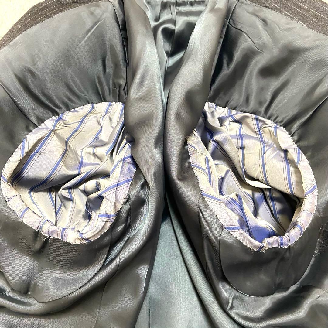 【美品】Loro Pianaスーツ セットアップ 黒 ストライプ A5