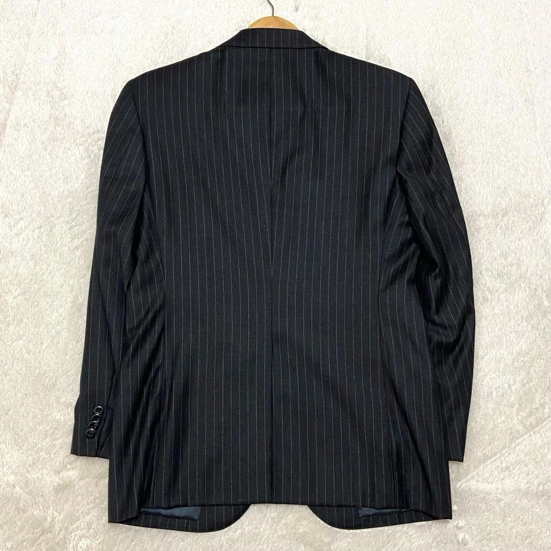 【美品】Loro Pianaスーツ セットアップ 黒 ストライプ A5