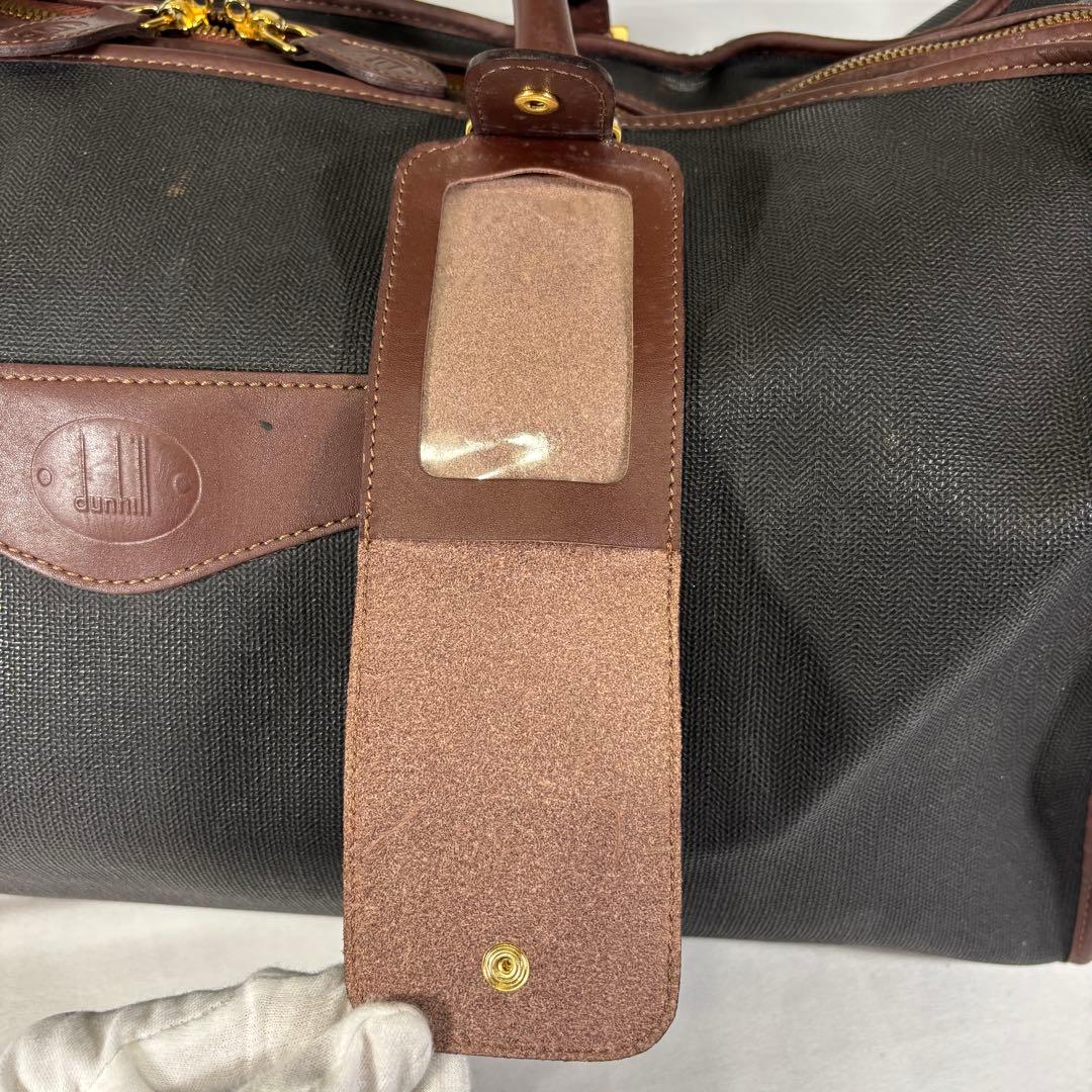 ダンヒル dunhill ボストンバッグ 旅行カバン 南京錠 大容量 ブラウン