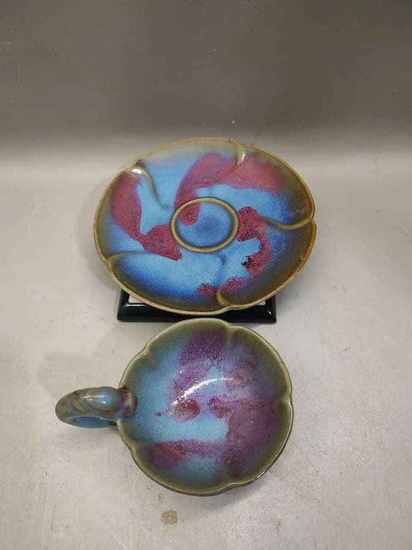 宋時代 古陶磁器 鈞窯 茶盞 杯盞 建盞 茶道具 置物 時代物 古董品