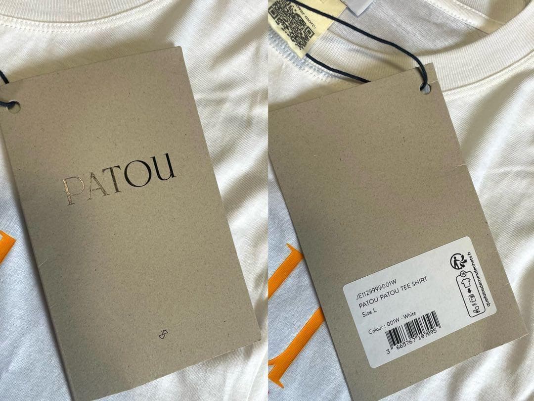 新品タグ付き【PATOU】Tシャツ オーガニックコットン ロゴ カラフル L 白