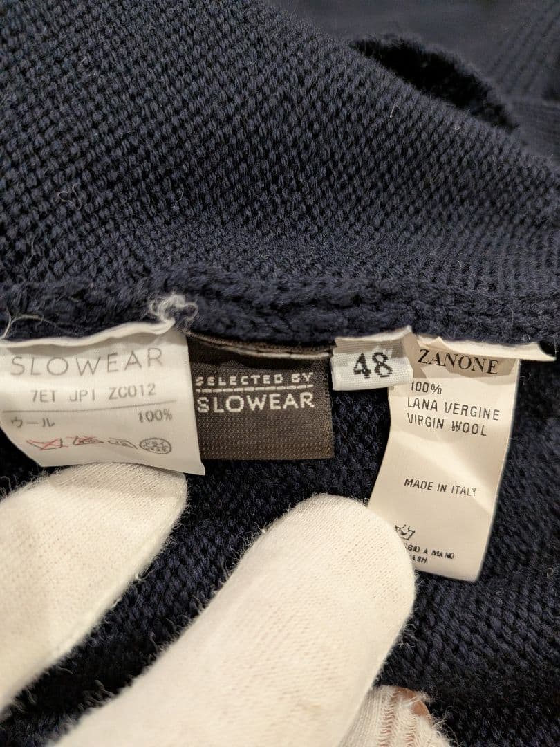 ザノーネ　ミドルゲージ　ネイビー タートルネック　４８