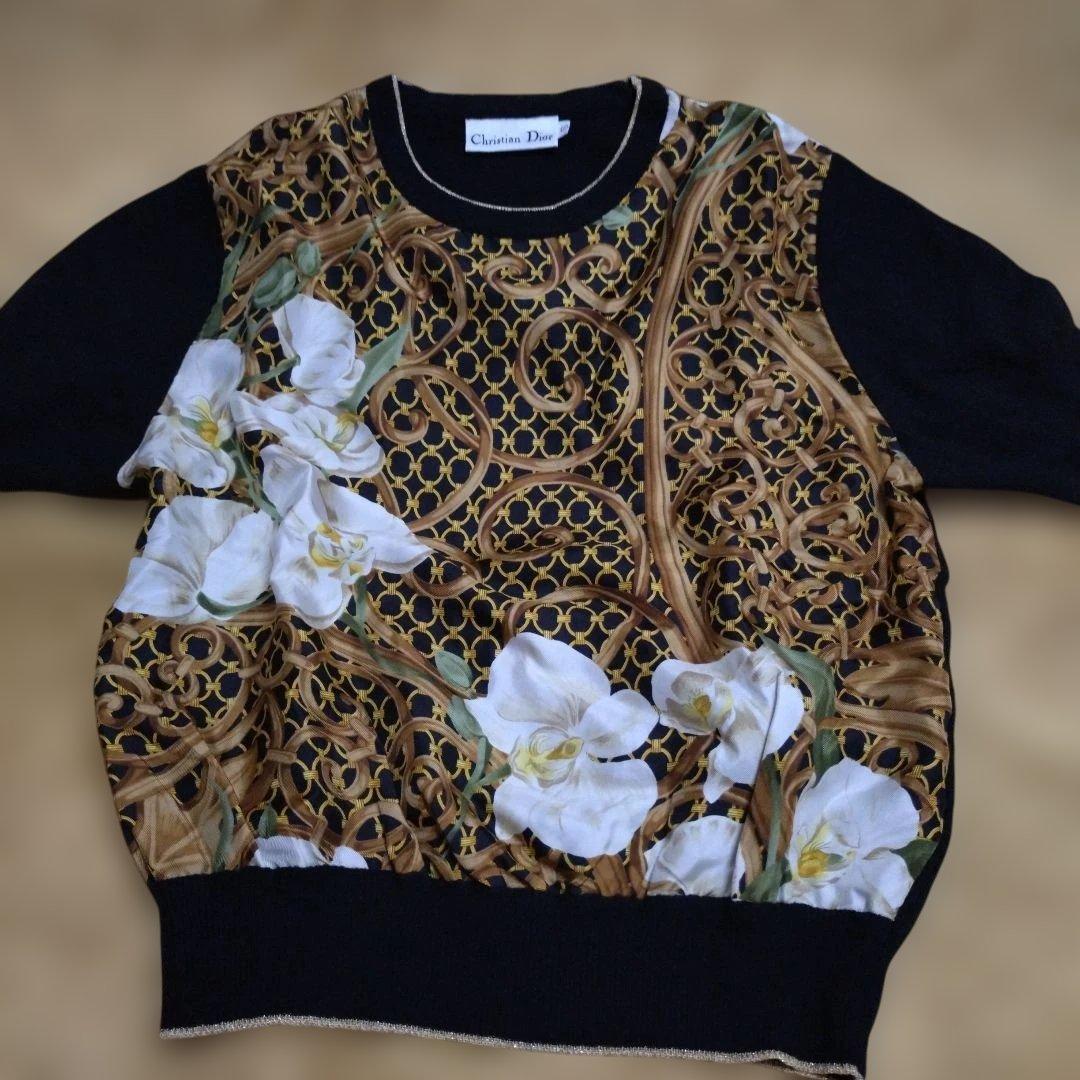 専用Christian Dior フラワープリント 半袖セータートップス