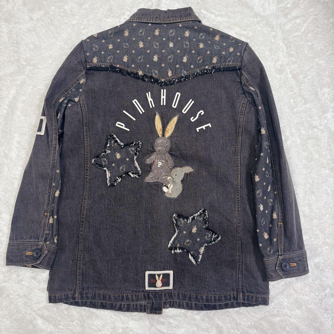 希少 PINK HOUSE ピンクハウス デニムジャケット うさぎ 刺繍