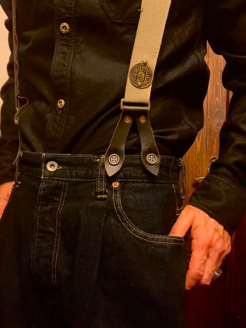 ウエストトゥワイスxシュペリオールレイバー別注コラボ　サスペンダー　激レア