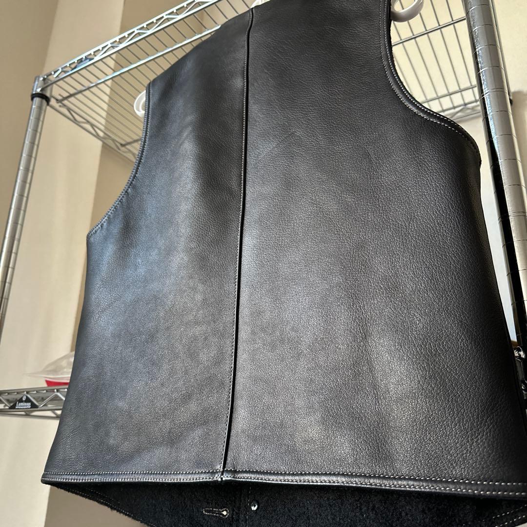 鹿革ベスト M ニュージーランド産ディアスキン WWⅠミリタリー ムートン裏地